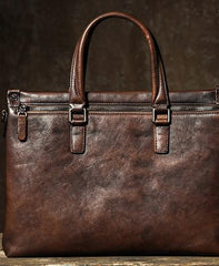 Handmade Leather Mens Cool Messenger Bag Briefcase Work Bag Business Bag Laptop Bag for men