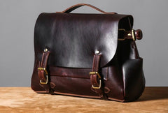 Handmade Leather Mens Cool Messenger Bag Briefcase Work Bag Business Bag Laptop Bag for men - imessengerbags