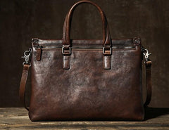 Handmade Leather Mens Cool Messenger Bag Briefcase Work Bag Business Bag Laptop Bag for men