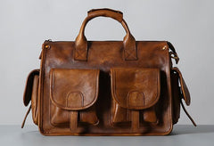 Handmade Leather Mens Cool Messenger Bag Briefcase Work Bag Business Bag Laptop Bag for men - imessengerbags