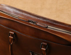 Handmade Leather Mens Cool Messenger Bag Briefcase Work Bag Business Bag Laptop Bag for men