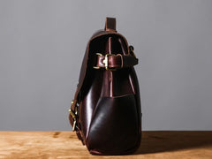 Handmade Leather Mens Cool Messenger Bag Briefcase Work Bag Business Bag Laptop Bag for men - imessengerbags