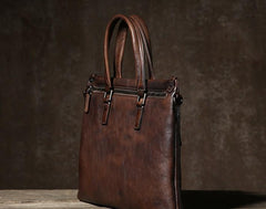 Handmade Leather Mens Cool Messenger Bag Briefcase Work Bag Business Bag Laptop Bag for men
