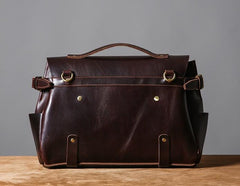 Handmade Leather Mens Cool Messenger Bag Briefcase Work Bag Business Bag Laptop Bag for men - imessengerbags