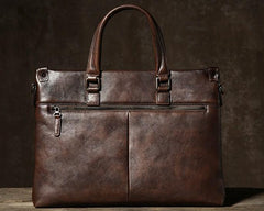 Handmade Leather Mens Cool Messenger Bag Briefcase Work Bag Business Bag Laptop Bag for men