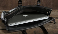 Handmade Leather Mens Cool Messenger Bag Briefcase Work Bag Business Bag Laptop Bag for men
