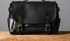 Handmade Leather Mens Cool Messenger Bag Briefcase Work Bag Business Bag Laptop Bag for men - imessengerbags