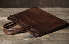 Handmade Leather Mens Cool Messenger Bag Briefcase Work Bag Business Bag Laptop Bag for men