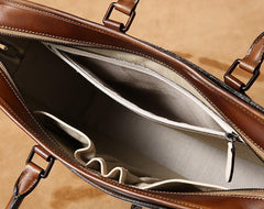 Handmade Leather Mens Cool Messenger Bag Briefcase Work Bag Business Bag Laptop Bag for men