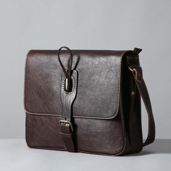 Handmade Leather Mens Cool Shoulder Bag Messenger Bag Bike Bag Cycling Bag for men - imessengerbags