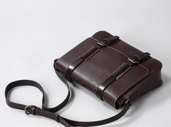 Handmade Leather Mens Cool Shoulder Bag Messenger Bag Chest Bag Bike Bag Cycling Bag for men