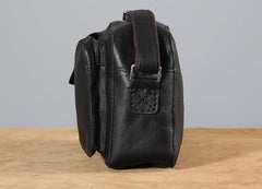 Handmade Leather Mens Cool Shoulder Bag Messenger Bag Chest Bag Bike Bag Cycling Bag for men