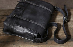 Handmade Leather Mens Cool Shoulder Bag Messenger Bag Chest Bag Bike Bag Cycling Bag for men