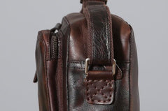 Handmade Leather Mens Cool Shoulder Bag Messenger Bag Chest Bag Bike Bag Cycling Bag for men