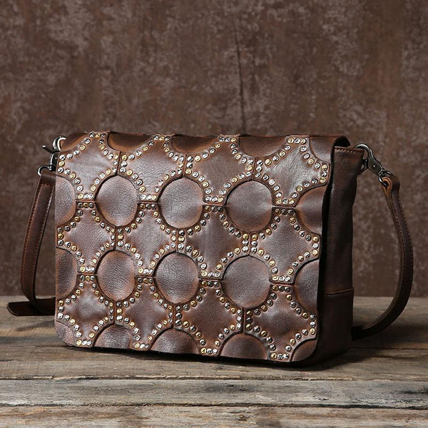 Handmade Leather Mens Cool Shoulder Bag Messenger Bag Chest Bag Bike Bag Cycling Bag for men - imessengerbags