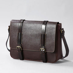 Handmade Leather Mens Cool Shoulder Bag Messenger Bag Chest Bag Bike Bag Cycling Bag for men