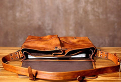 Handmade Leather Mens Cool Shoulder Bag Messenger Bag Chest Bag Bike Bag Cycling Bag for men