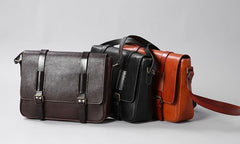 Handmade Leather Mens Cool Shoulder Bag Messenger Bag Chest Bag Bike Bag Cycling Bag for men