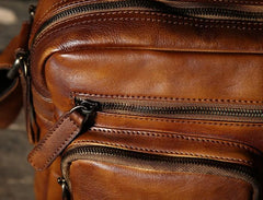 Handmade Leather Mens Cool Shoulder Bag Messenger Bag Chest Bag Bike Bag Cycling Bag for men