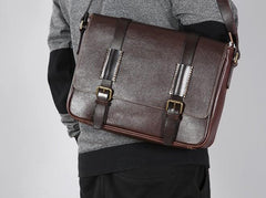 Handmade Leather Mens Cool Shoulder Bag Messenger Bag Chest Bag Bike Bag Cycling Bag for men