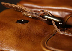 Handmade Leather Mens Cool Shoulder Bag Messenger Bag Chest Bag Bike Bag Cycling Bag for men