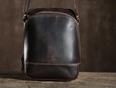 Handmade Leather Mens Cool Small Shoulder Bag Messenger Bag Chest Bag Bike Bag Cycling Bag for men