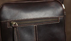 Handmade Leather Mens Cool Small Shoulder Bag Messenger Bag Chest Bag Bike Bag Cycling Bag for men