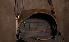 Handmade Leather Mens Cool Small Shoulder Bag Messenger Bag Chest Bag Bike Bag Cycling Bag for men