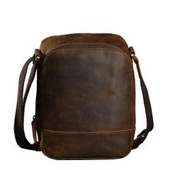 Handmade Leather Mens Cool Small Shoulder Bag Messenger Bag Chest Bag Bike Bag Cycling Bag for men