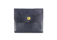Handmade Leather Mens Front Pocket Wallet Card Wallet Slim Small Change Wallet for Men
