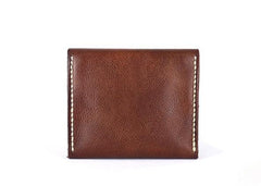 Handmade Leather Mens Front Pocket Wallet Card Wallet Slim Small Change Wallet for Men