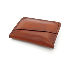 Handmade Leather Mens Front Pocket Wallet Card Wallets Small Change Wallets for Men