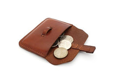 Handmade Leather Mens Front Pocket Wallet Card Wallets Small Change Wallets for Men