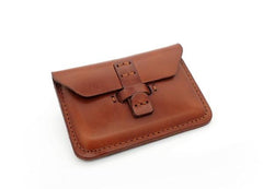 Handmade Leather Mens Front Pocket Wallet Card Wallets Small Change Wallets for Men
