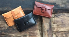 Handmade Leather Mens Front Pocket Wallet Card Wallets Small Change Wallets for Men