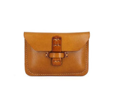 Handmade Leather Mens Front Pocket Wallet Card Wallets Small Change Wallets for Men