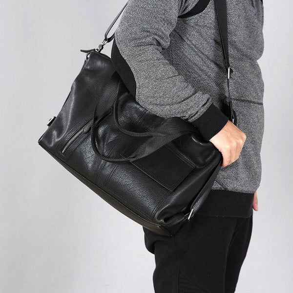 Handmade Leather Mens Handbag Cool Messenger Bag Shoulder Bag Weekender Bag for Men