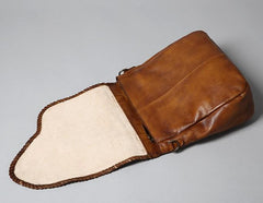 Handmade Leather Mens Handbag Cool Messenger Bag Shoulder Bag for Men