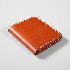 Handmade Leather Mens Slim Cool billfold Leather Wallet Men Small Wallets Bifold for Men - imessengerbags