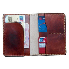 Handmade Leather Mens Small Passport Wallets Travel Wallets for Men - imessengerbags