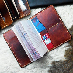 Handmade Leather Mens Small Passport Wallets Travel Wallets for Men - imessengerbags