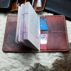 Handmade Leather Mens Small Passport Wallets Travel Wallets for Men - imessengerbags