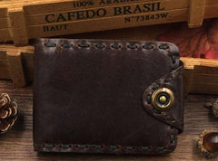 Handmade Cool Leather Small Mens Wallet Bifold billfold Wallet for Men - imessengerbags