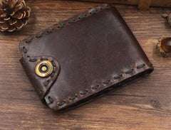 Handmade Cool Leather Small Mens Wallet Bifold billfold Wallet for Men - imessengerbags