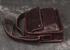 Handmade Leather Small Messenger Bag Shoulder Bag For Men
