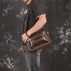 Handmade Leather Small Messenger Bag Shoulder Bag For Men - imessengerbags