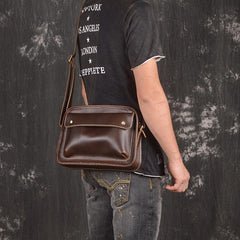 Handmade Leather Small Messenger Bag Shoulder Bag For Men - imessengerbags