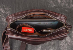 Handmade Leather Small Messenger Bag Shoulder Bag For Men