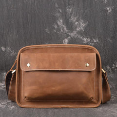 Handmade Leather Small Messenger Bag Shoulder Bag For Men - imessengerbags