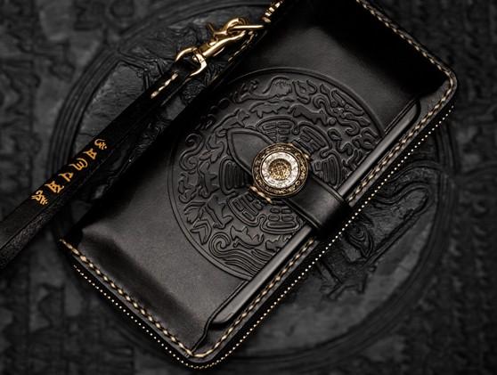 Handmade leather outlet biker wallets
